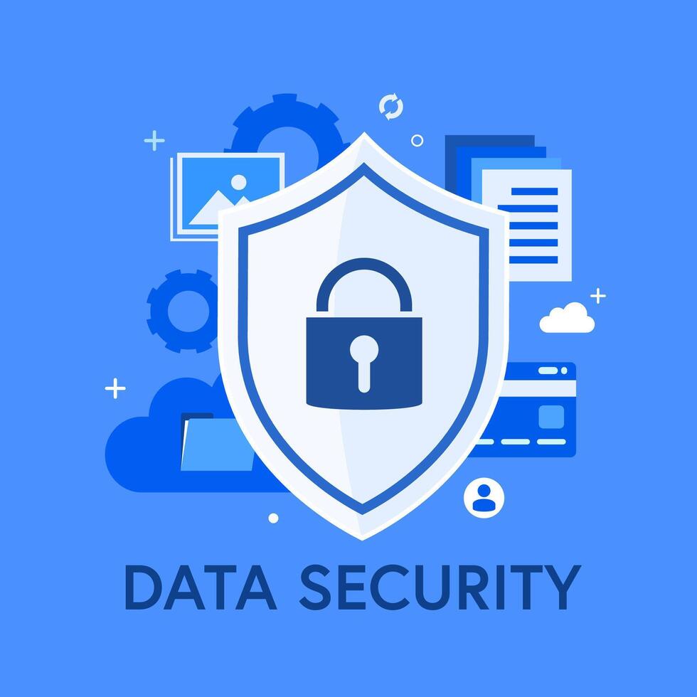 personal data security and cyber data security online concept illustration vector