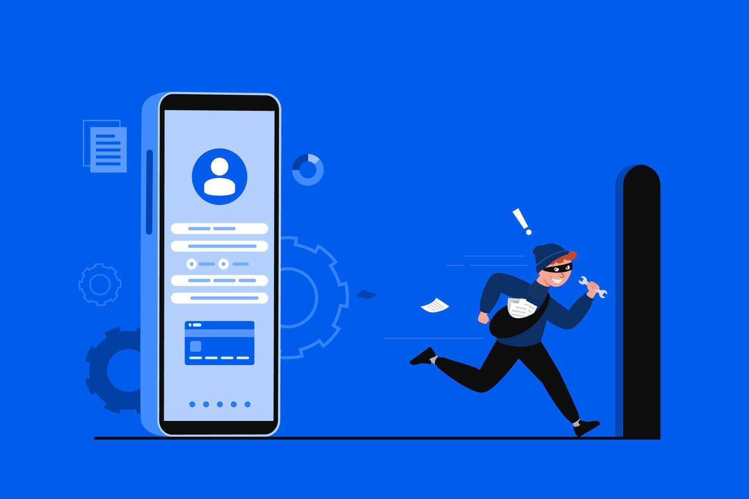 personal data security and cyber data security online concept illustration vector