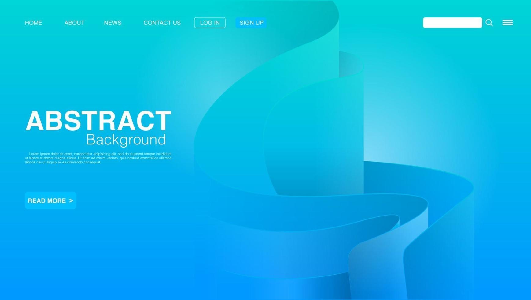 Abstract Blue Curve Background. Landing Page Background. Vector EPS 10