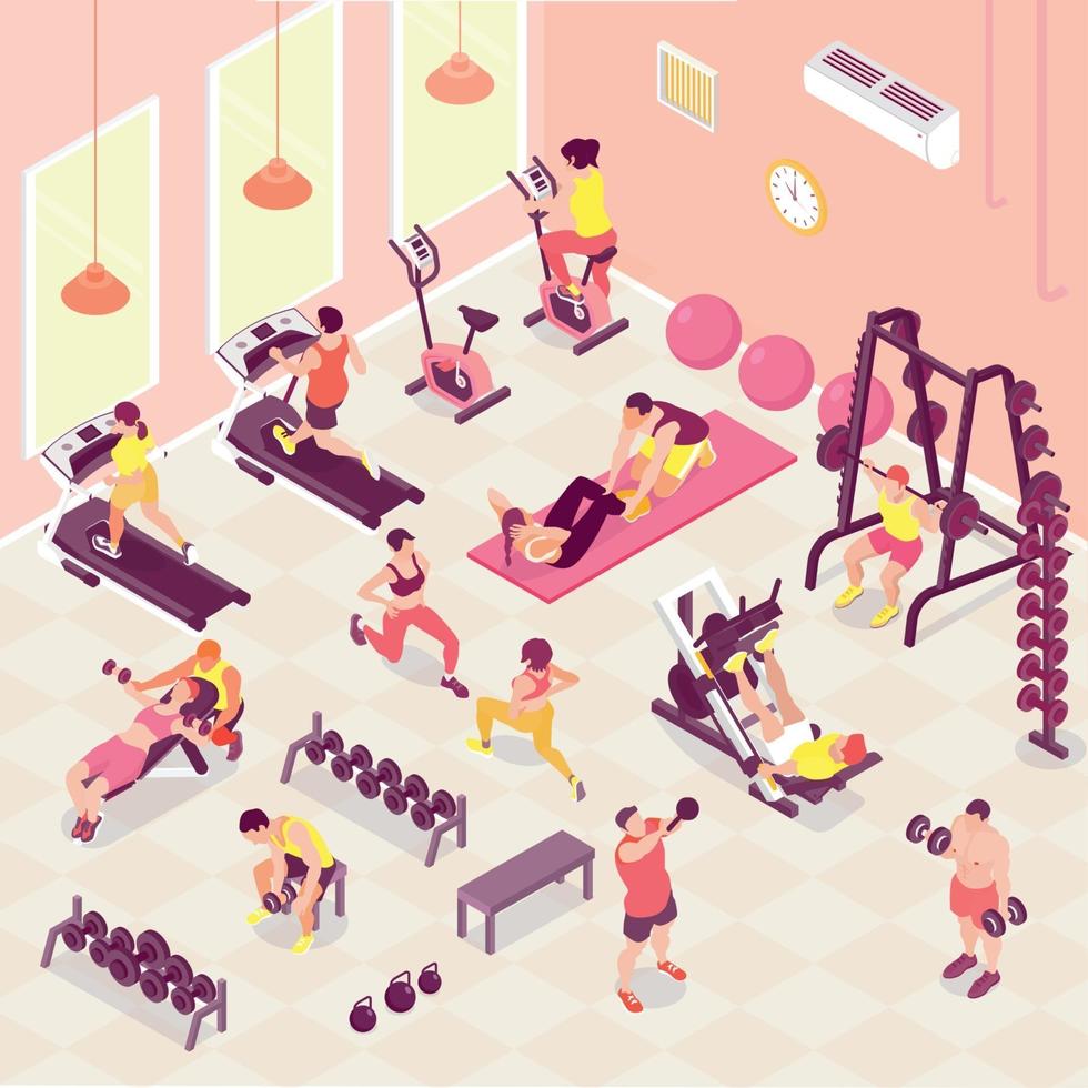 Ilustración de vector de ilustración de fitness isométrica