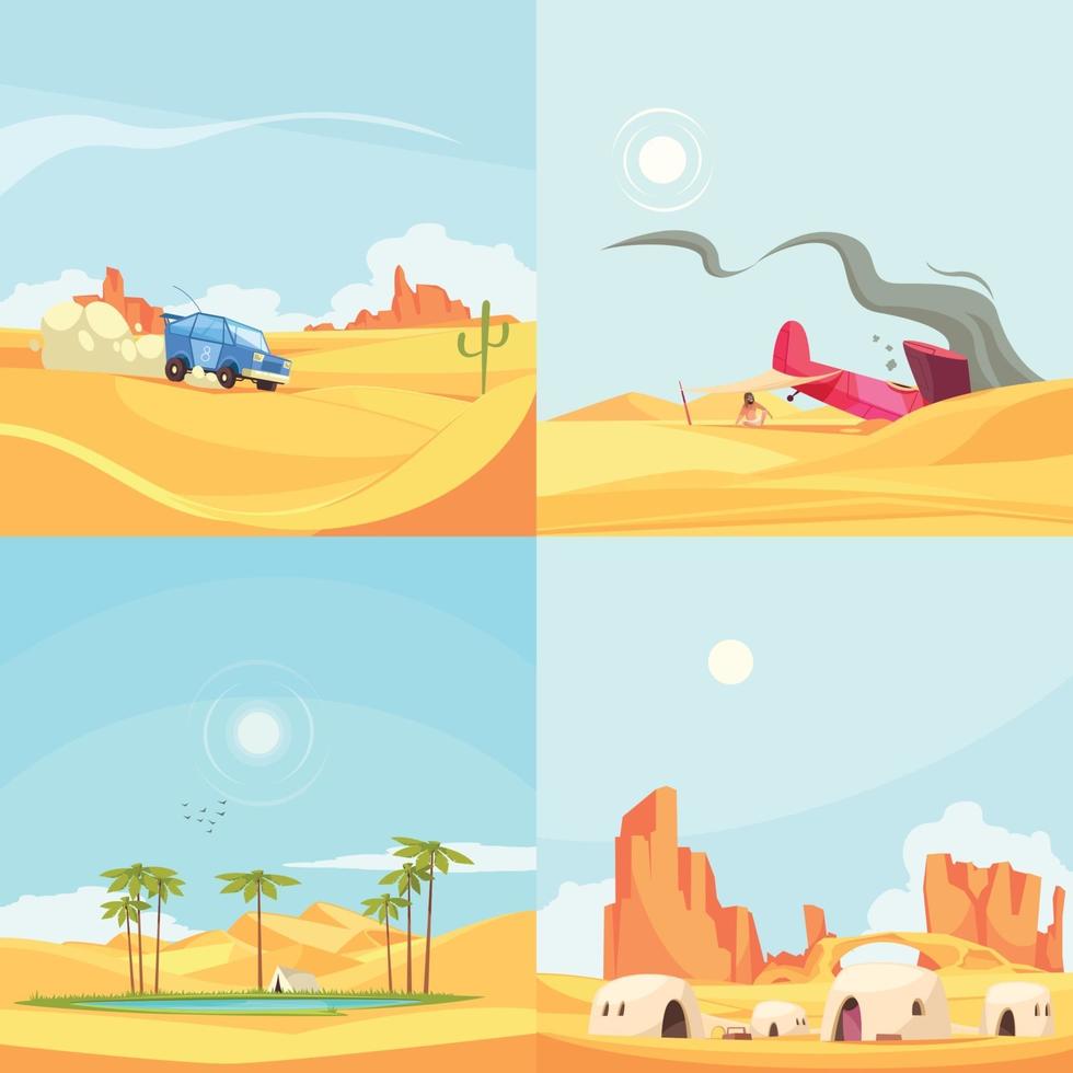 Flat Desert Design Concept Vector Illustration