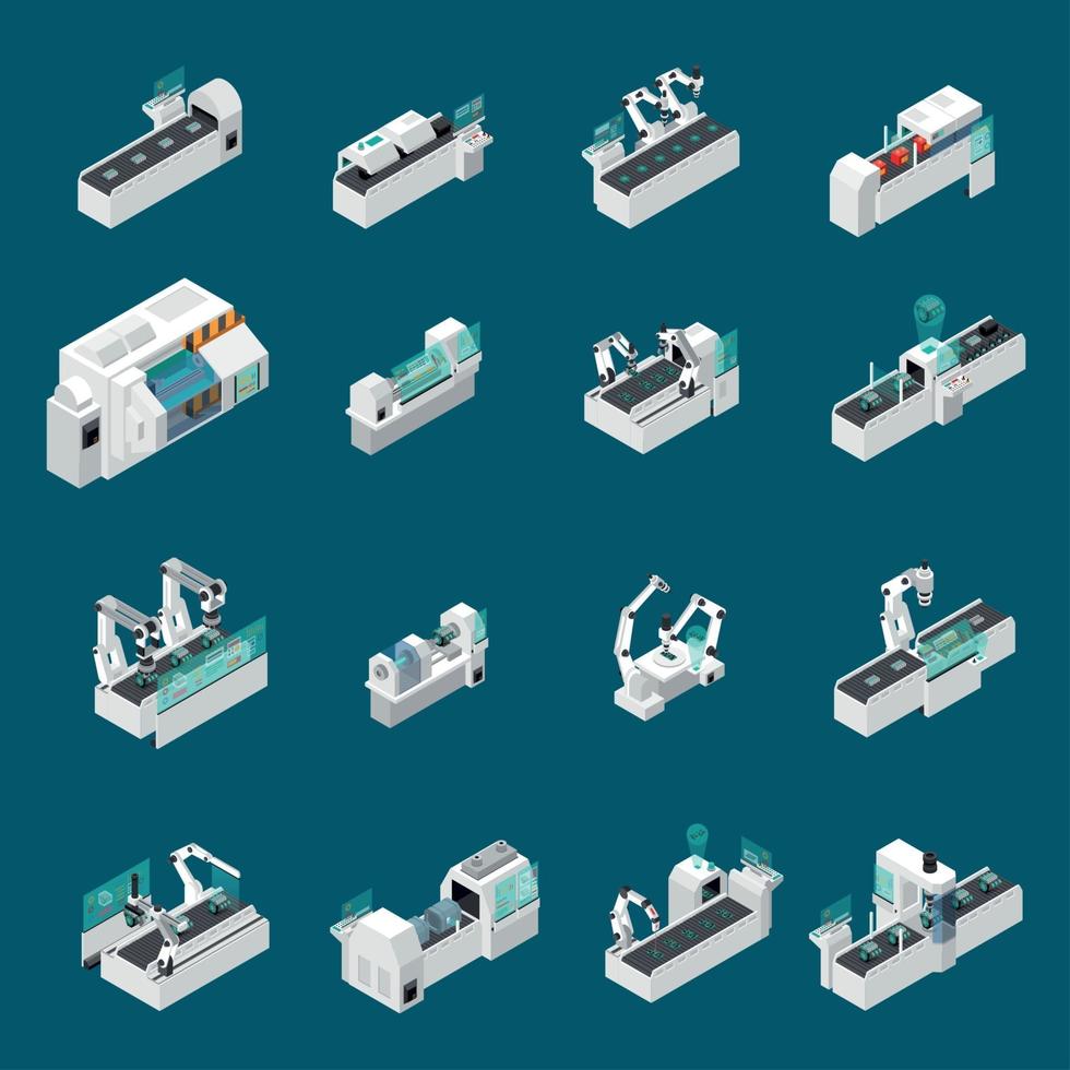 Robotic Medical Future Set Vector Illustration