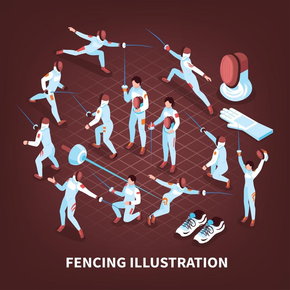 Sword Play Sports Background Vector Illustration