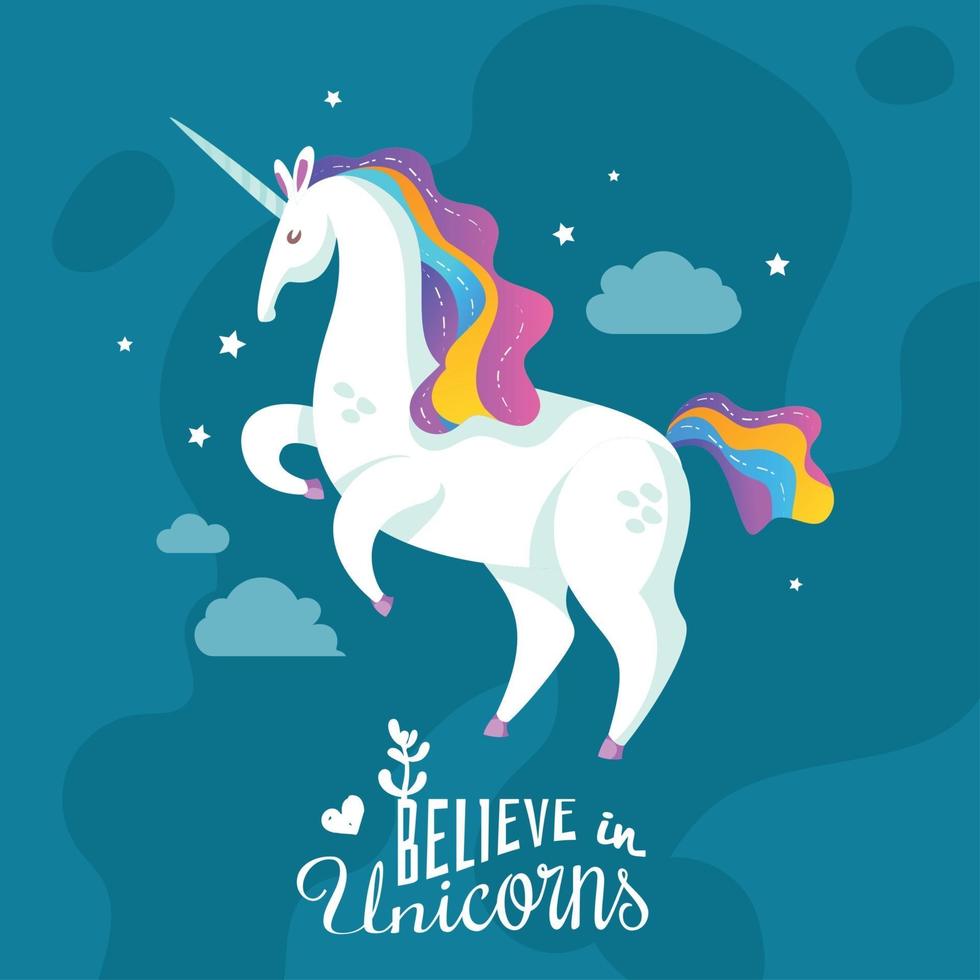 Unicorn Cartoon Background Vector Illustration