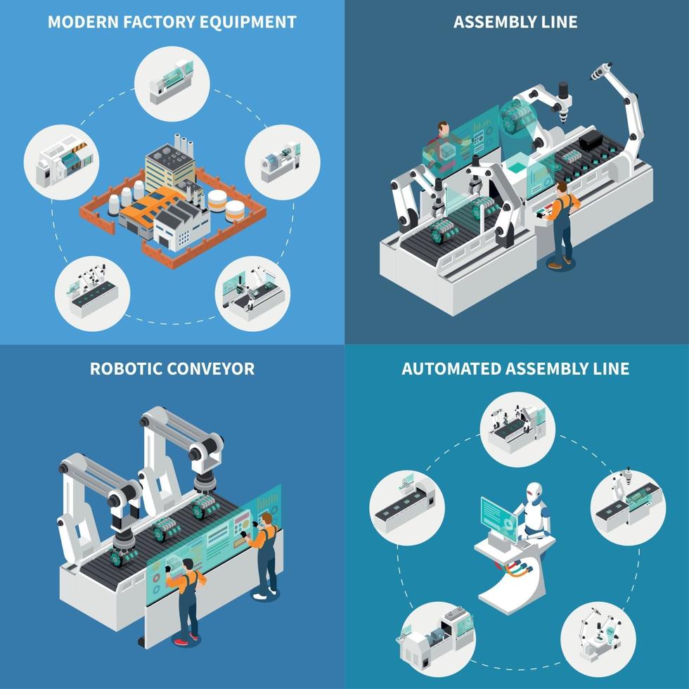 Assembly Line Design Concept Vector Illustration