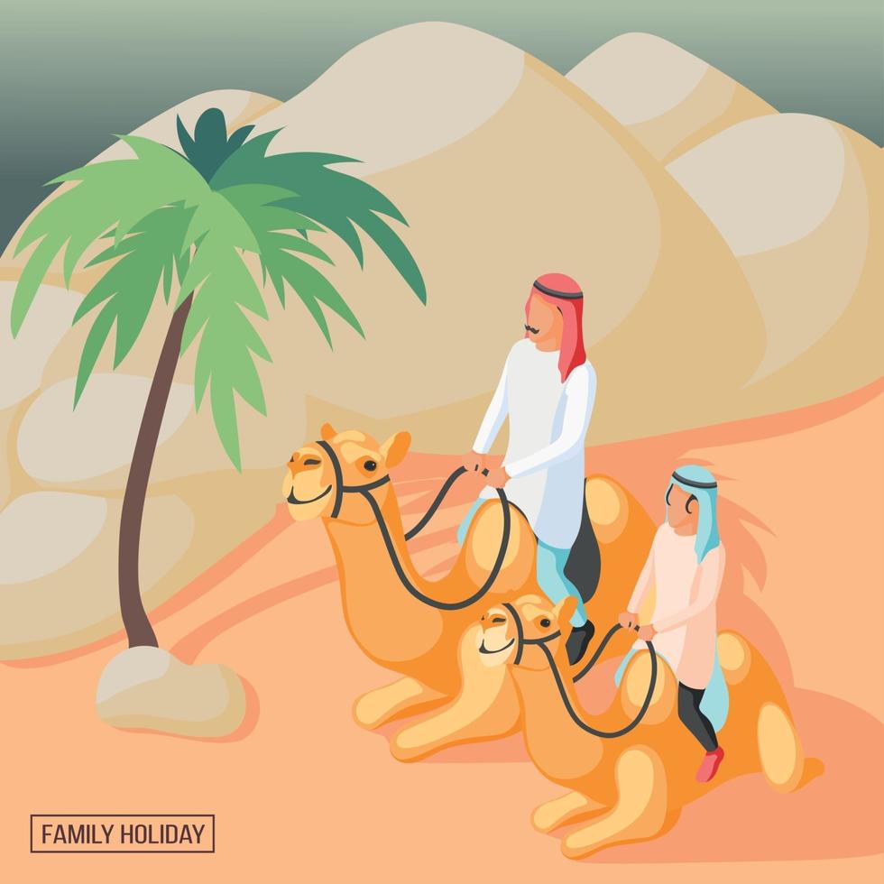 Ilustración de vector de fondo de familia árabe