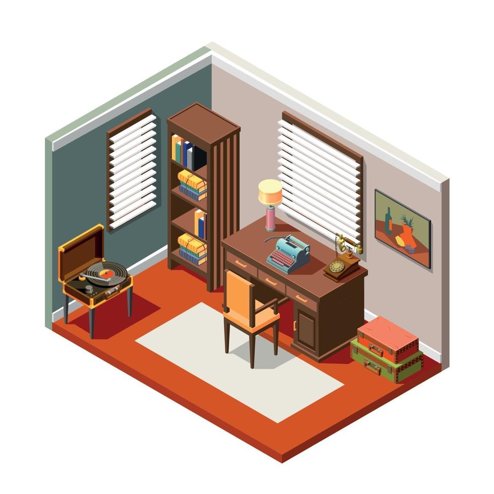 Flea Market Isometric Composition Vector Illustration