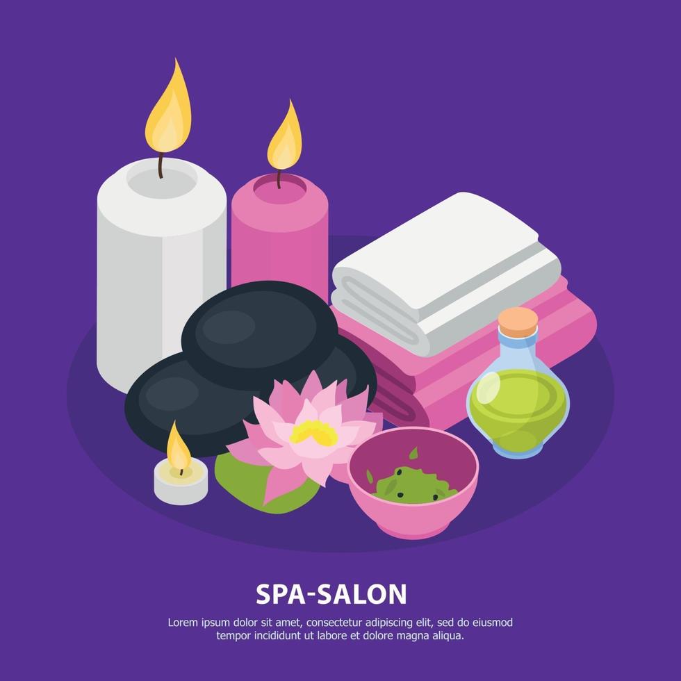 Spa Salon Isometric Background Vector Illustration