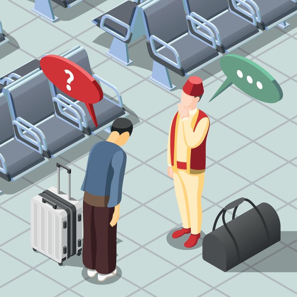 Greetings Isometric Background Vector Illustration