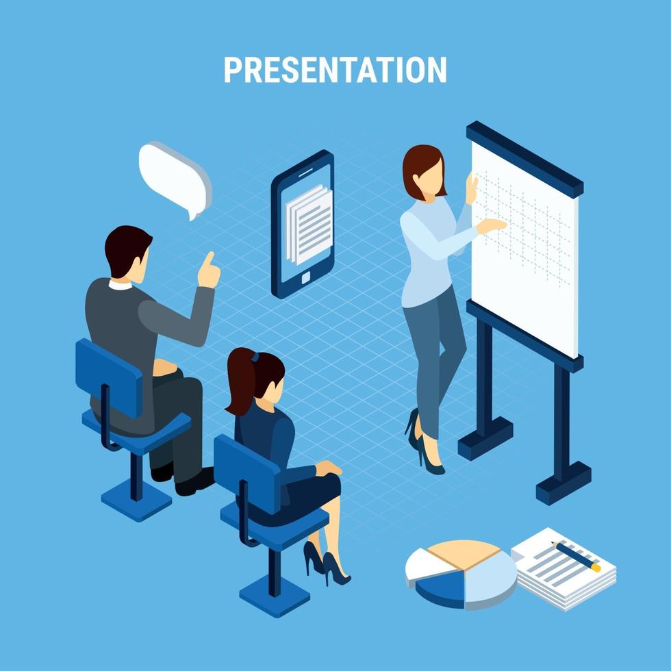Business Idea Presentation Background Vector Illustration