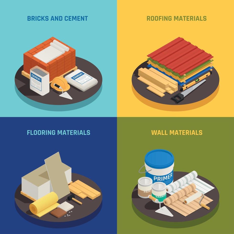 Building Materials Design Concept Vector Illustration