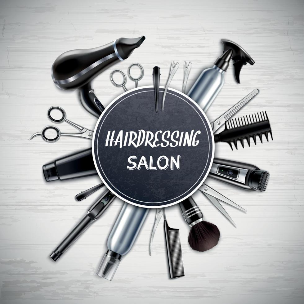 Hairdressing Tools Realistic Composition Vector Illustration