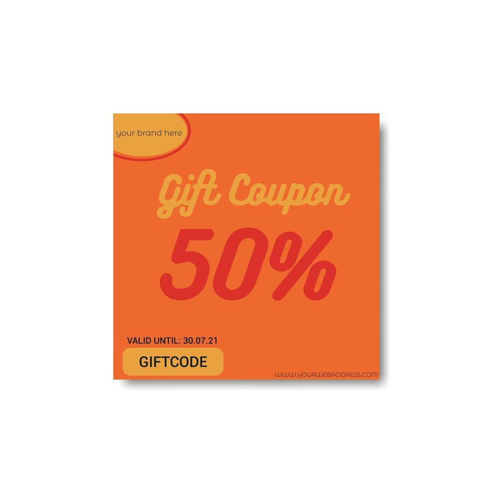 gift coupon banner post template free vector