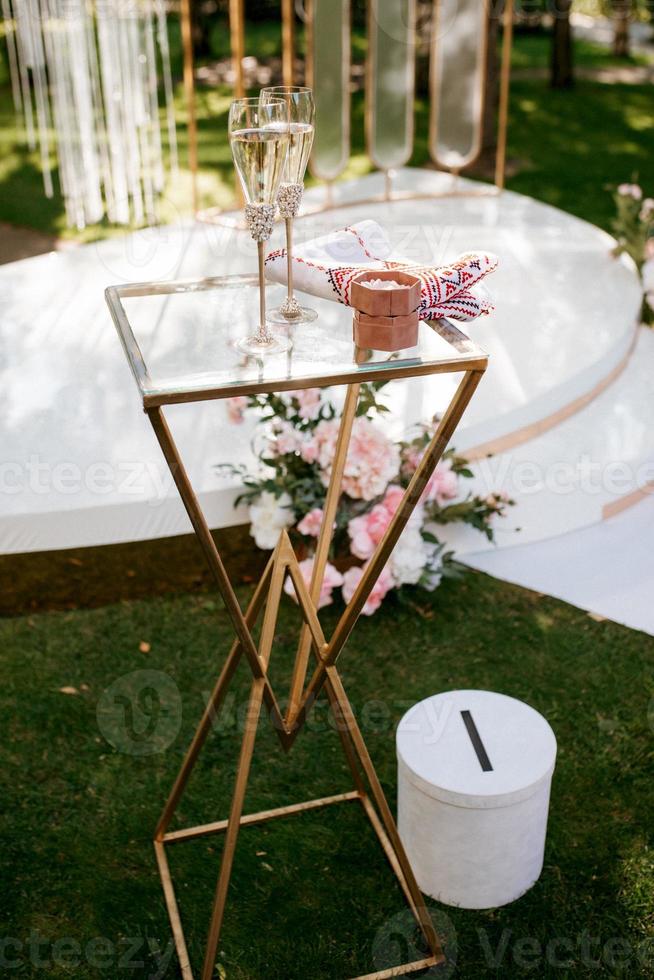 wedding glasses for wine and champagne photo