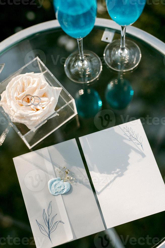 wedding glasses for wine and champagne photo