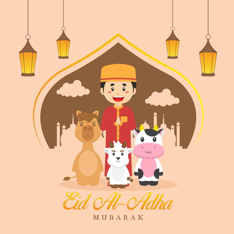 fondo de eid al-adha mubarak vector