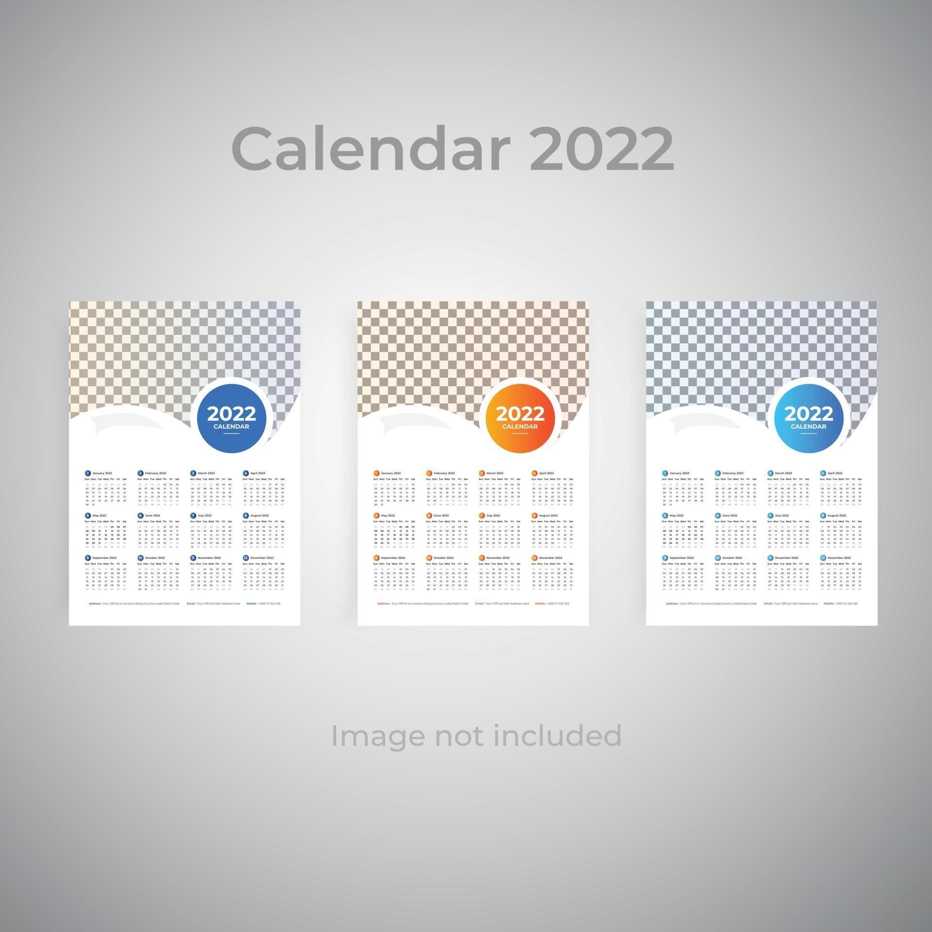 Colorful gradient Business wall Calendar Template 2907860 Vector Art at