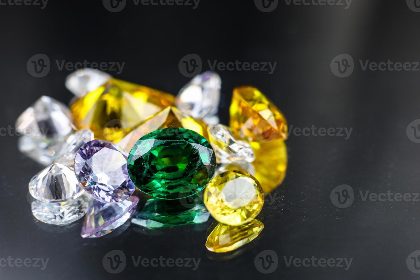 Collection of many different natural gemstones photo