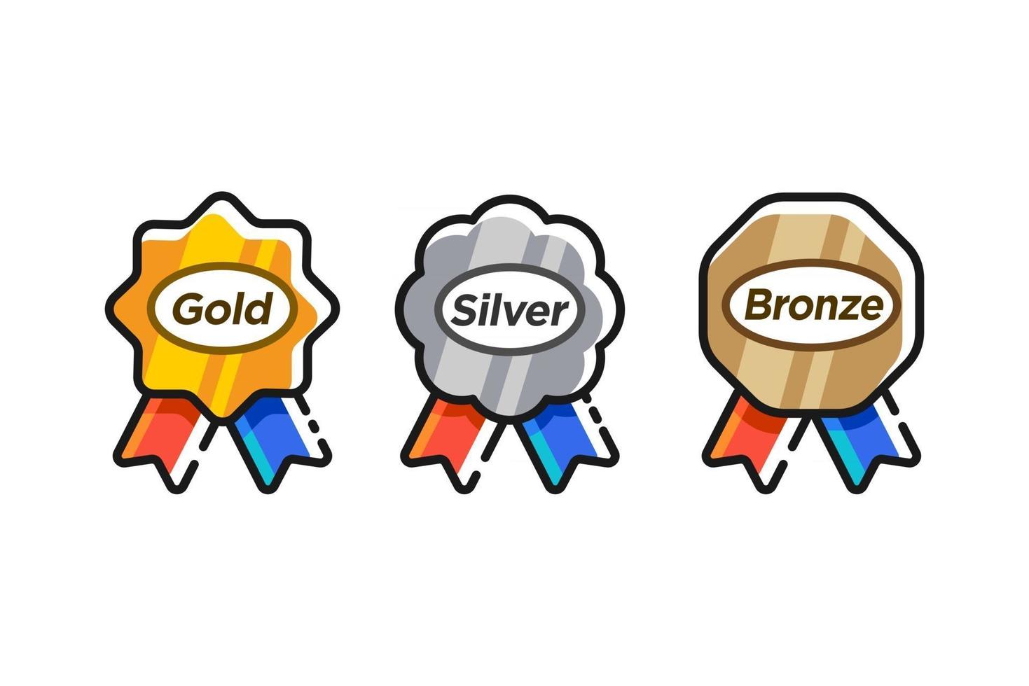 1st 2nd 3rd medal first place second third award winner badge guarantee winning prize ribbon symbol sign icon logo template Vector clip art illustration