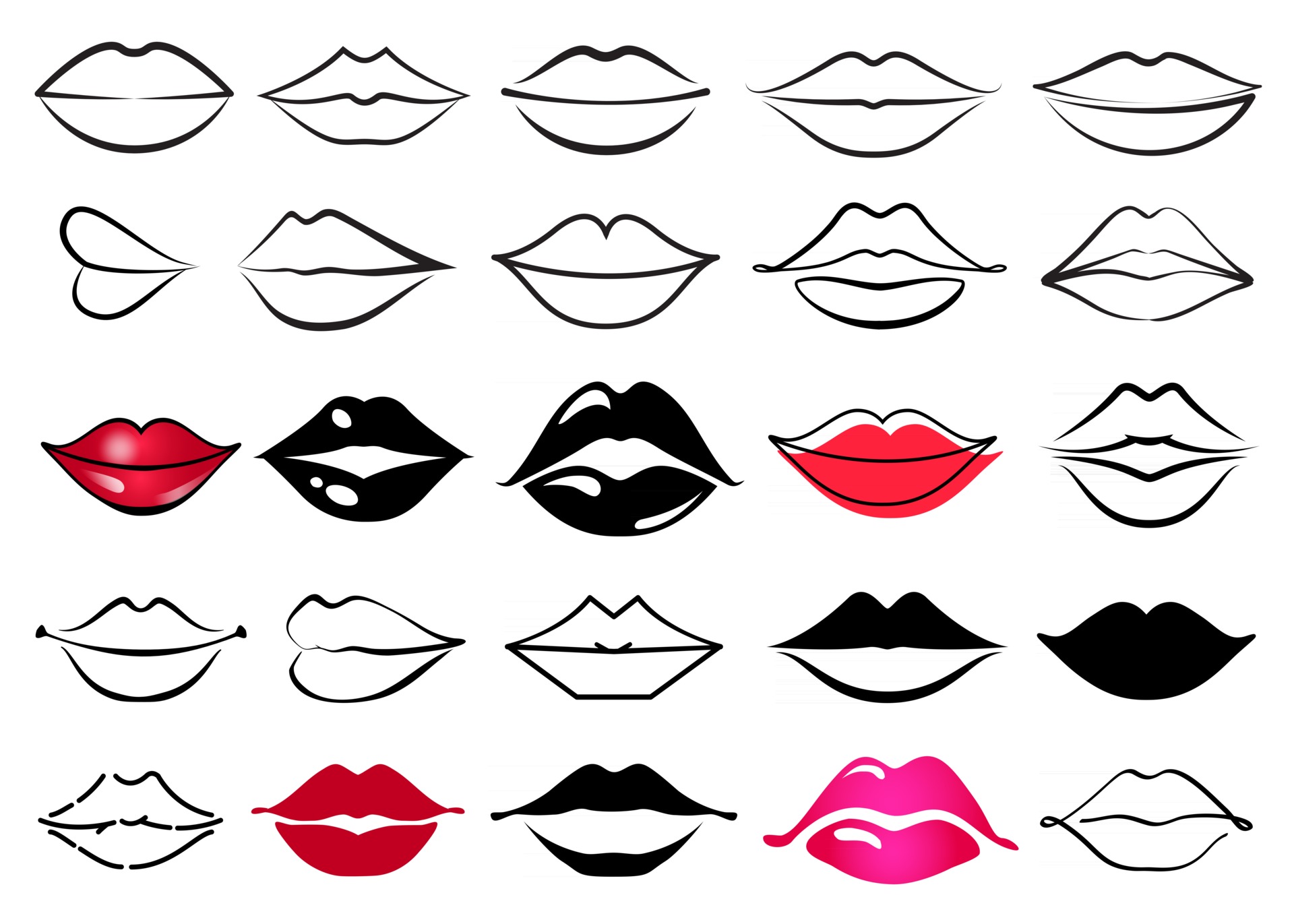 Lips Outline Clip Art