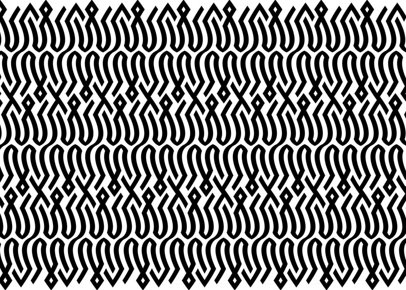 Vector monochrome linear pattern, black and white wide lines, mosaic, labyrinth trim pattern