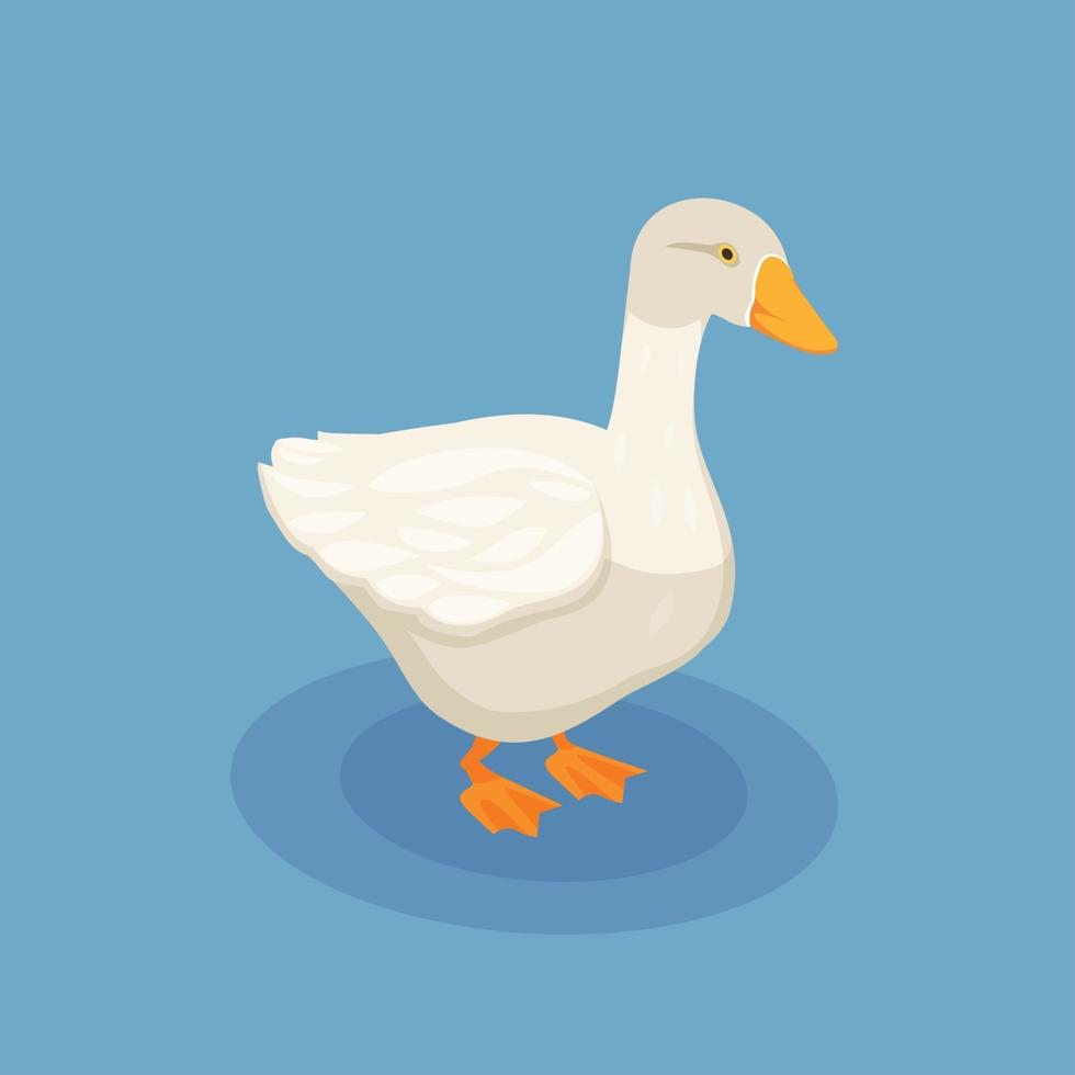 Goose Isometric Poster Vector Illustration