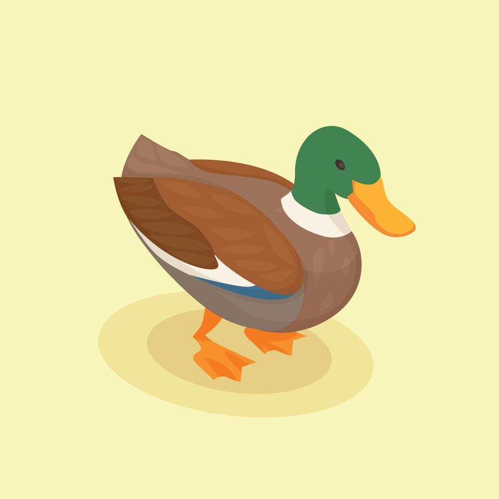 Duck Isometric Background Vector Illustration