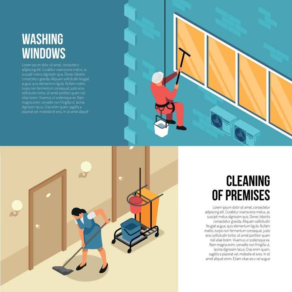 Industrial Cleaning Service Vector Illustration