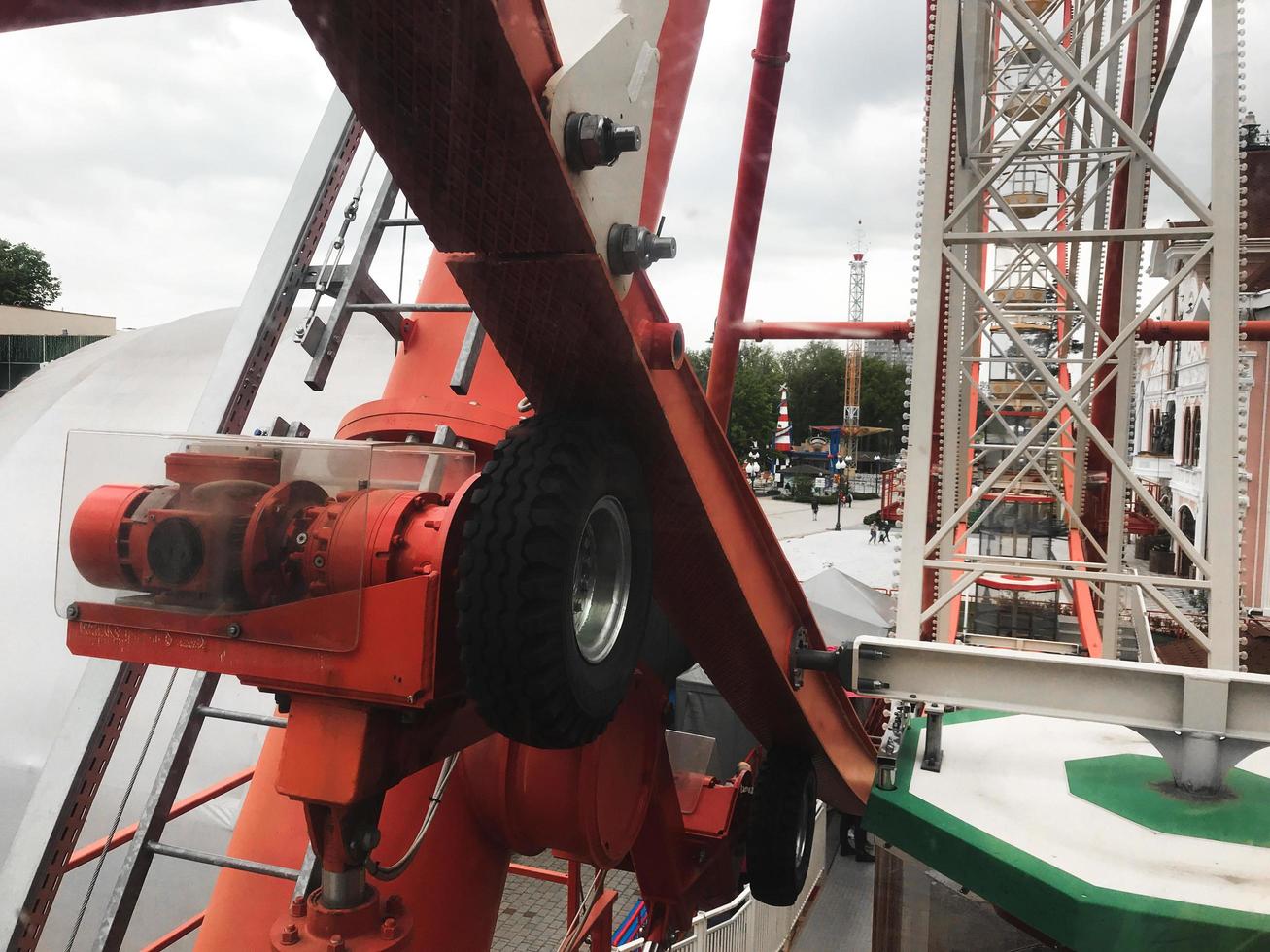The electric motor with roller of the ferris wheel in Gorky Park, Kharkov, Ukraine photo