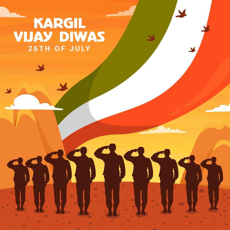 Kargil Vijay Diwas Illustrations vector