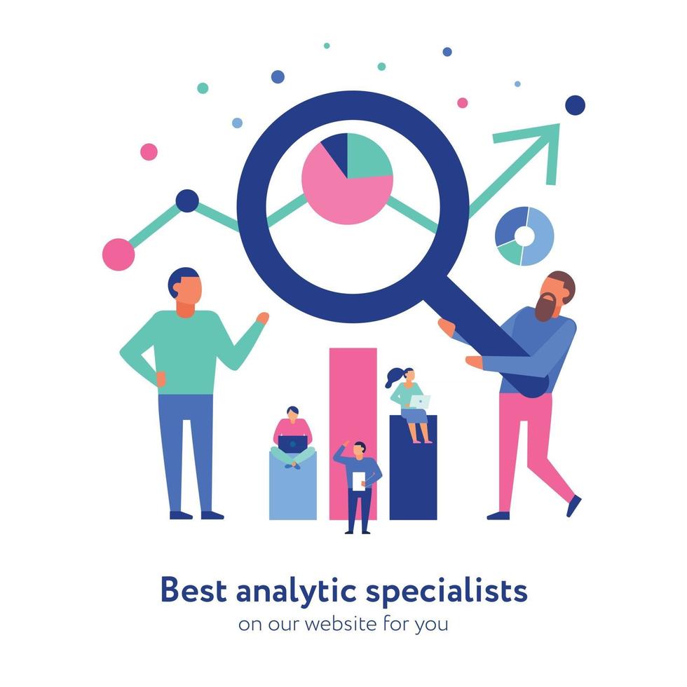Data Analytics Flat Composition Vector Illustration