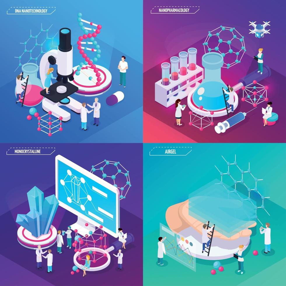 Nanotechnology 2x2 Design Concept Vector Illustration