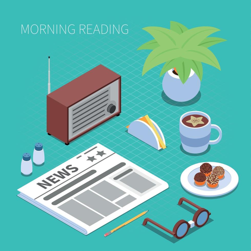 Reading And Library Concept Vector Illustration