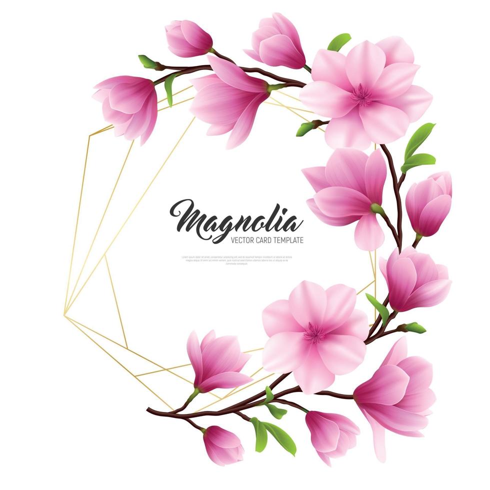 Realistic Magnolia Flower Illustration Vector Illustration