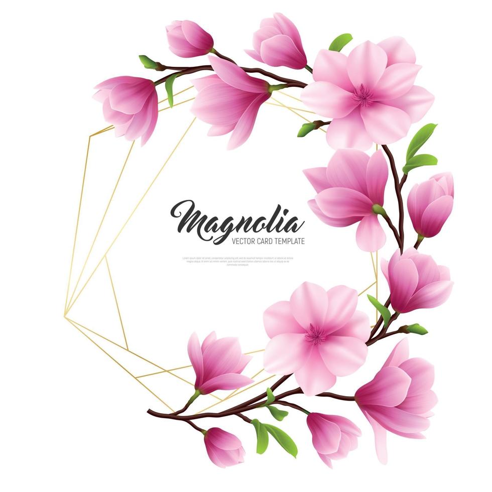 Ilustración de vector de ilustración de flor de magnolia realista