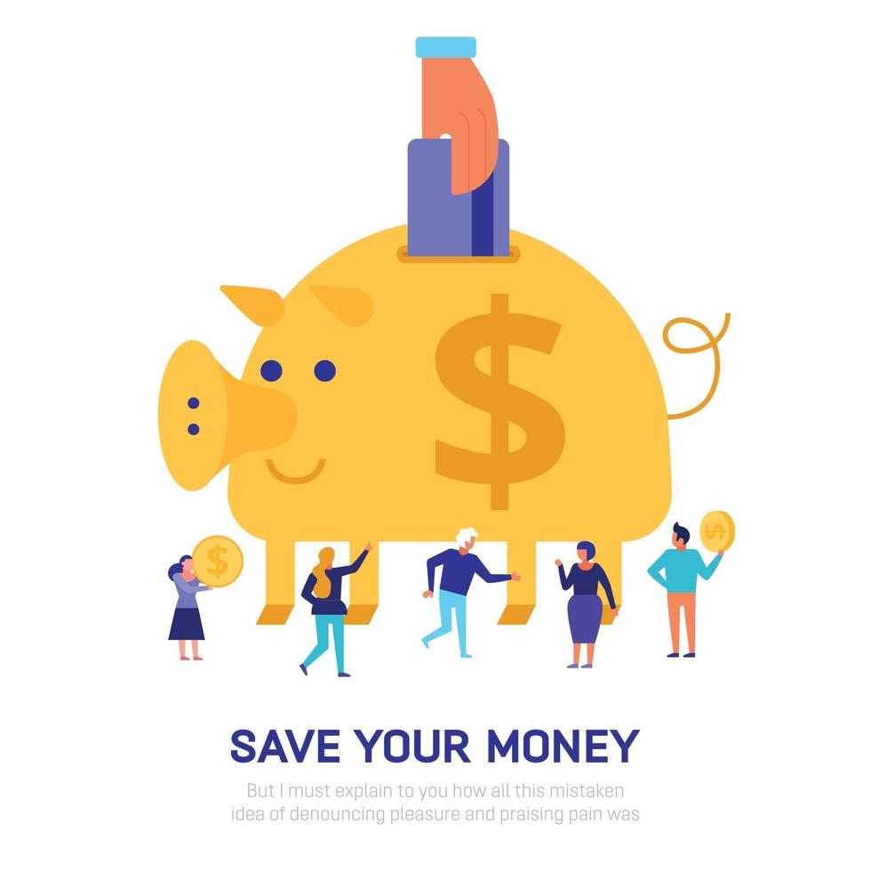 Money Savings Flat Illustration Vector Illustration
