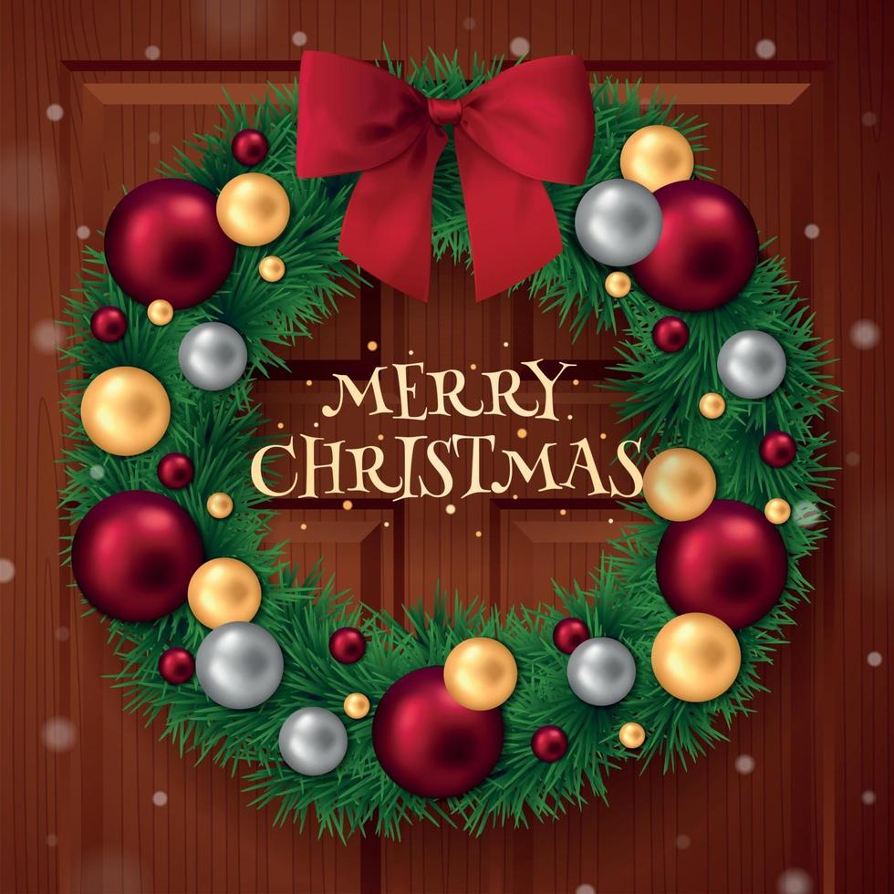 Merry Christmas Ring Background Vector Illustration