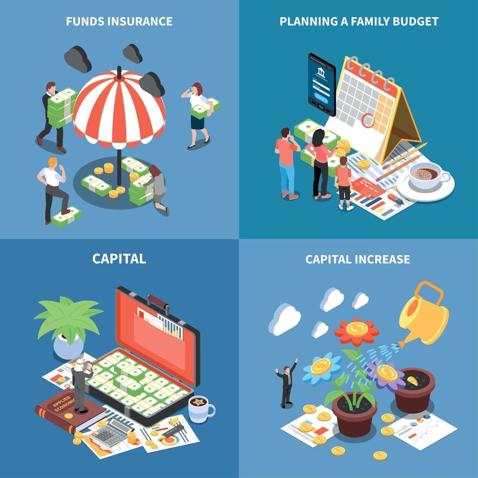 Wealth Management Isometric Design Concept Vector Illustration