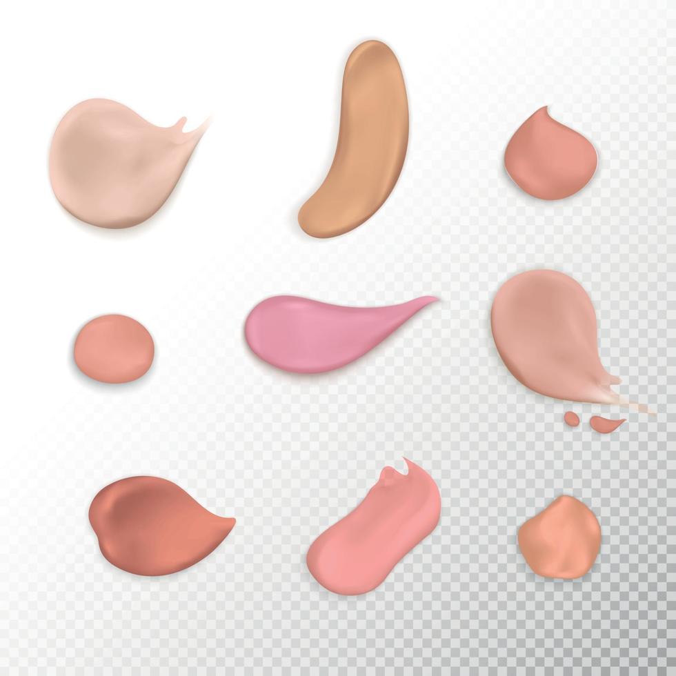 Concealer Smears Set Vector Illustration