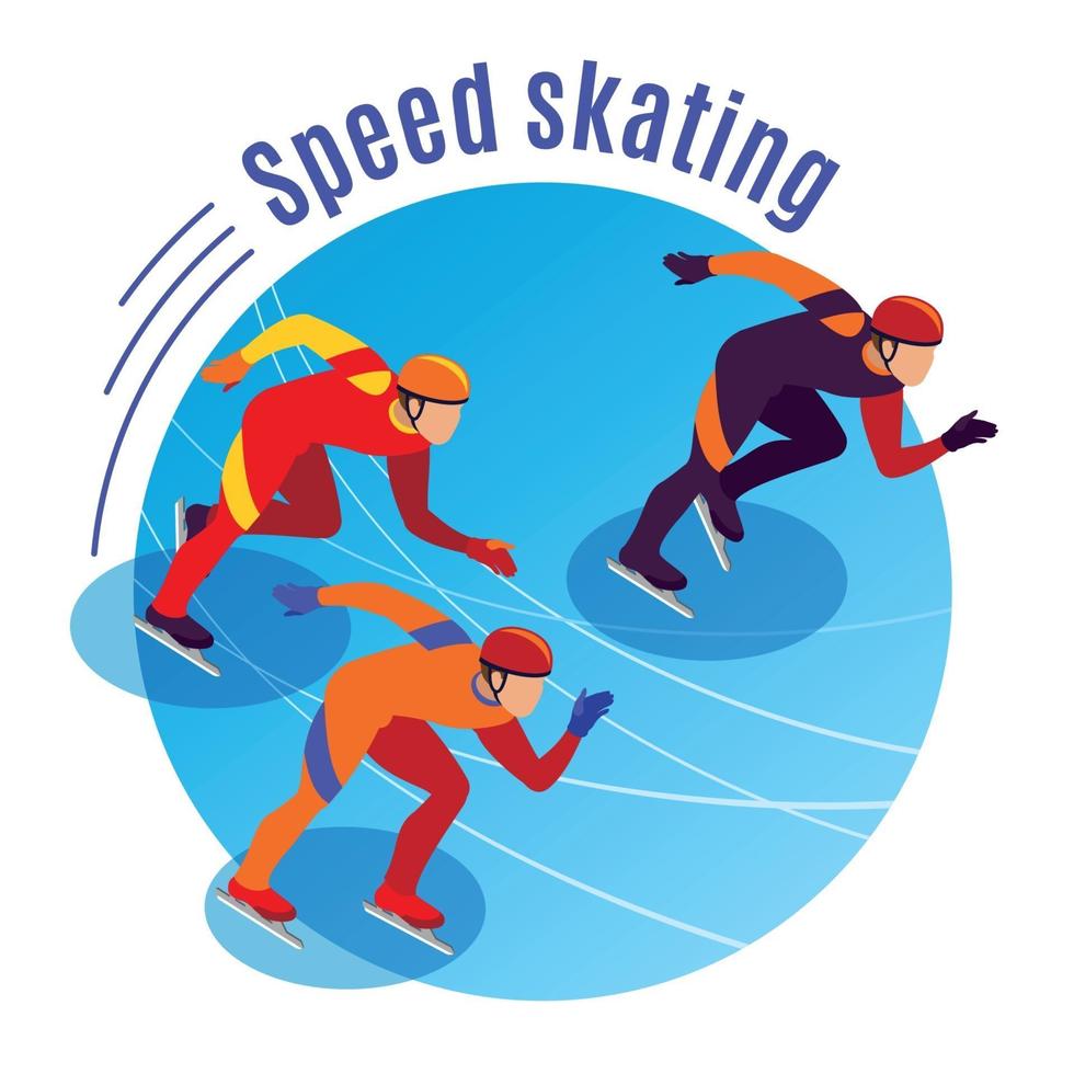 Ilustración de vector de fondo redondo de patinaje de velocidad