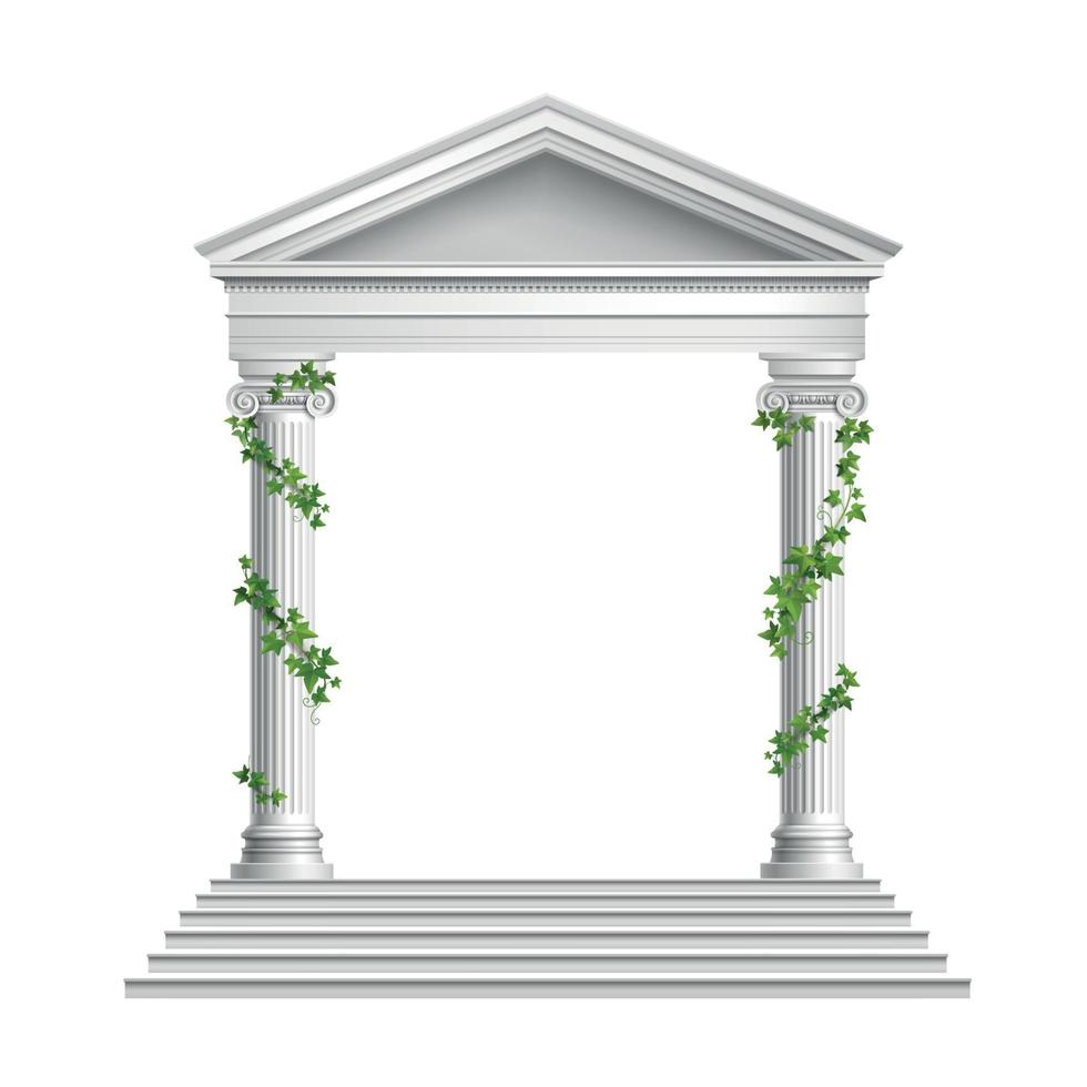 Columns Realistic Composition Vector Illustration