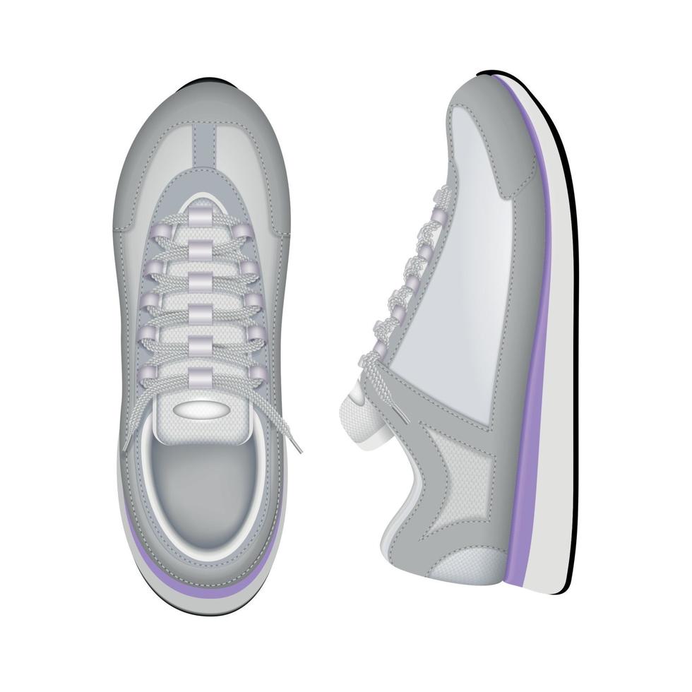 Ilustración de vector de composición realista de zapatos deportivos