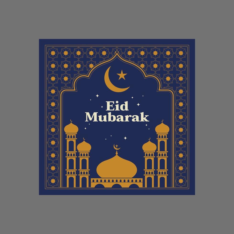 Social media Eid Mubarak post Islamic graphic design template vector
