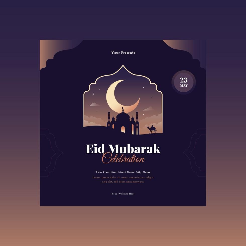 Eid Mubarak Islamic graphic design template vector