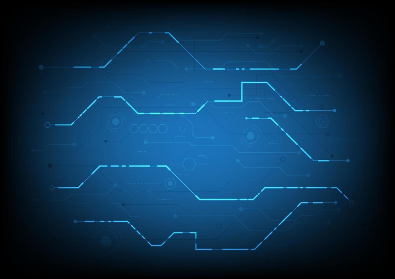 Transferencia de datos de seguimiento de PCB. Fondo digital de tecnología de alta tecnología. placa de circuito vector