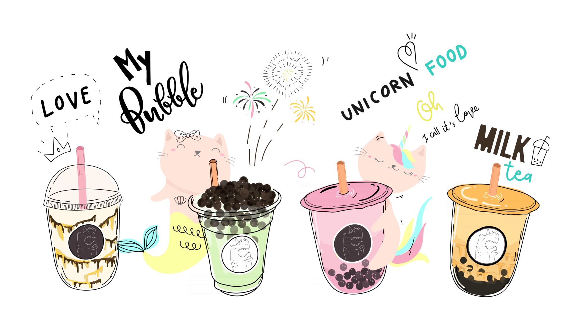 Bubble Tea рисунок. Bubble Tea vector. Unicorn Bubble Tea and coffe. Бабл ти айс кофе.