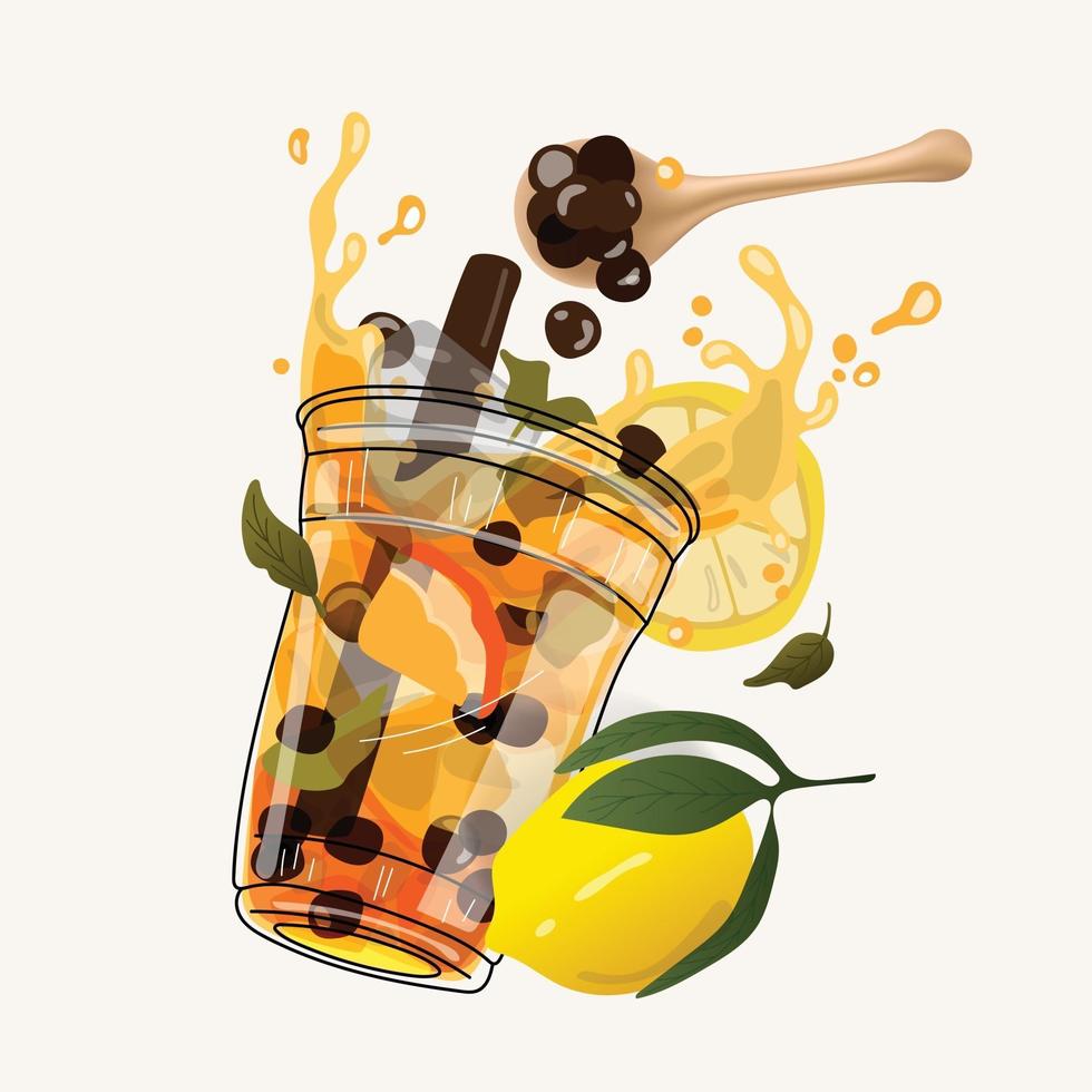 Bubble milk tea Special Promotions design, Boba milk tea, Pearl milk tea , Yummy drinks, coffees and soft drinks with logo and doodle style advertisement banner. Vector illustration.