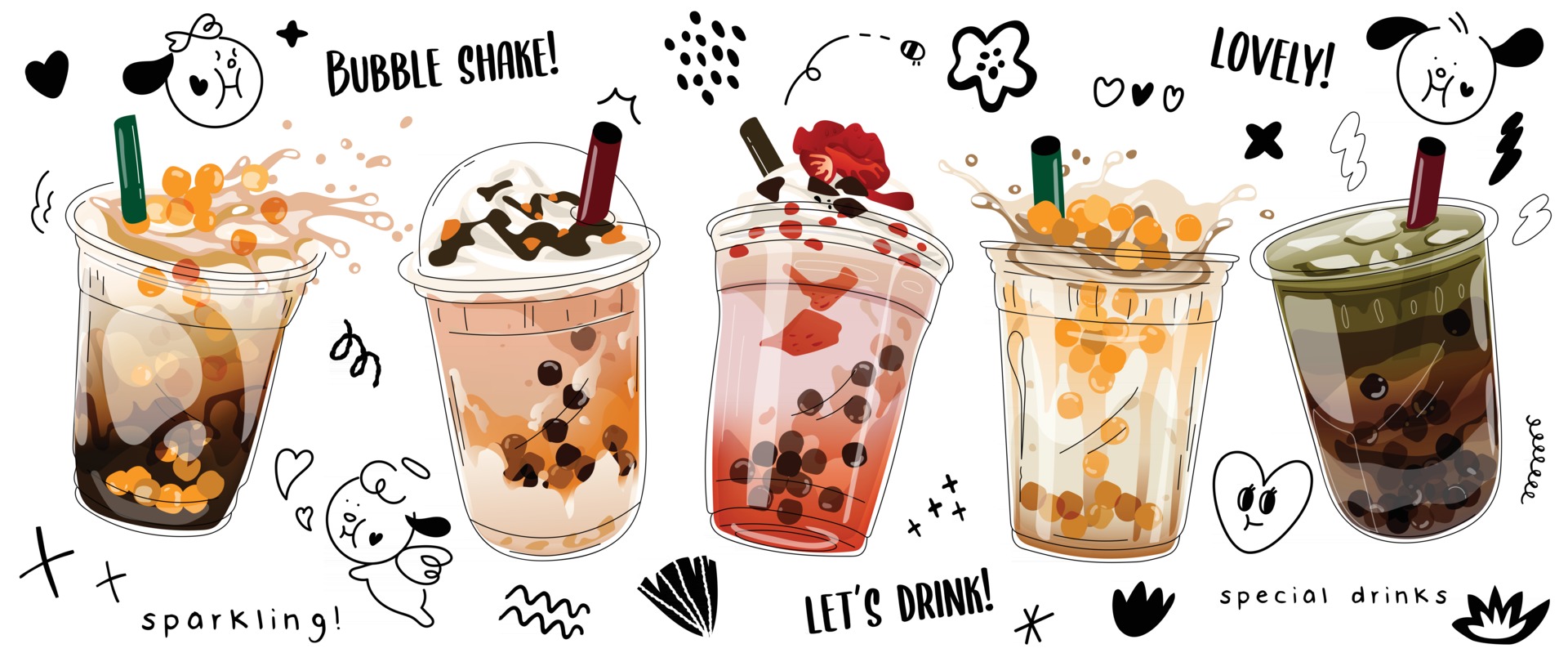 Asian Tea Soft Drinks In Plastic Cups Trendy Vector Image 56 OFF asian-tea-soft-drinks-in-plastic-cups-trendy-vector-image-56-off