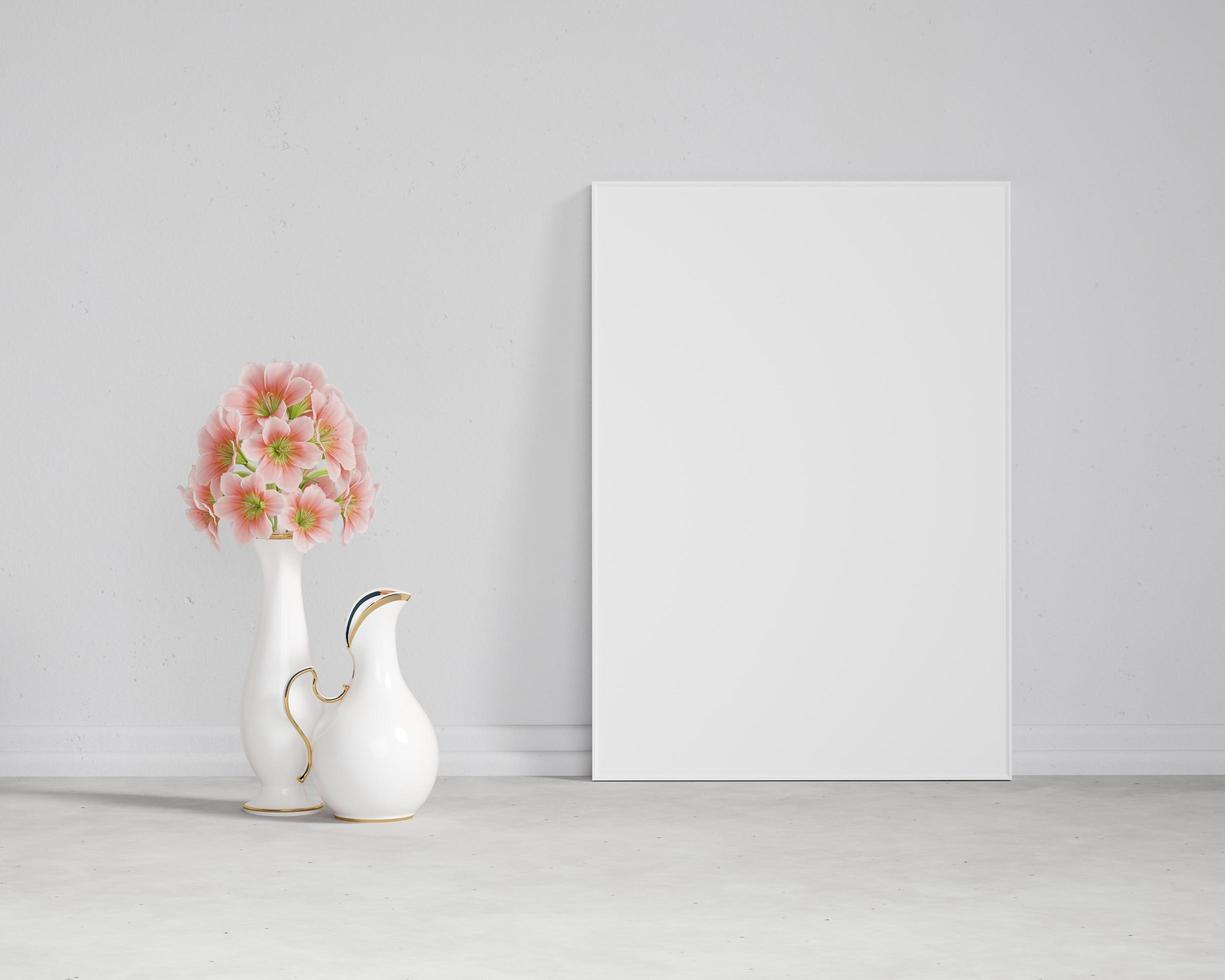 White Wall Frame Mockup photo