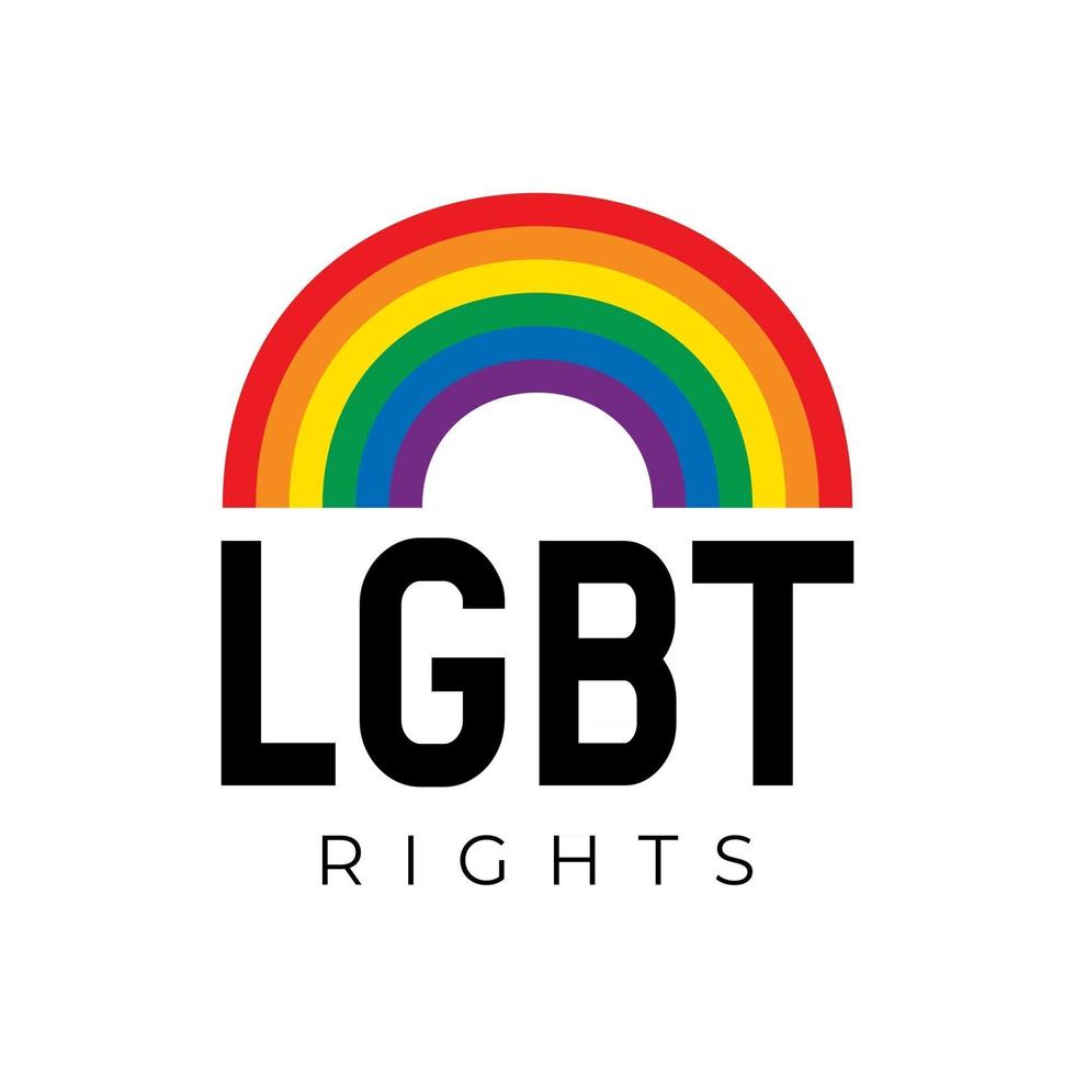 LGBT rights symbol in rainbow colors with lettering. vector